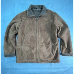 VTG Weatherproof Mens M Jacket Coat  Faux Suede‎ Shearling Dark  Brown